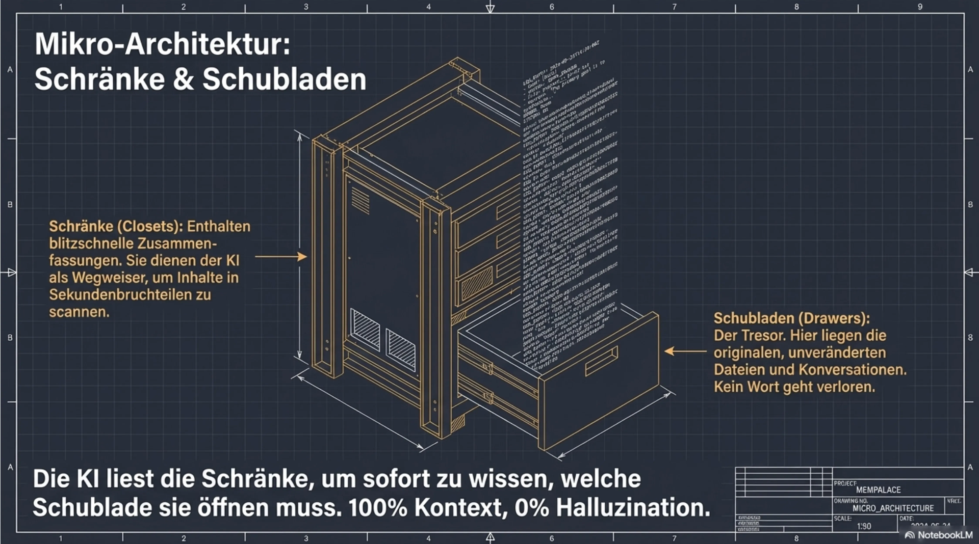MemPalace Mikro-Architektur: Schränke und Schubladen für verlustfreie Speicherung